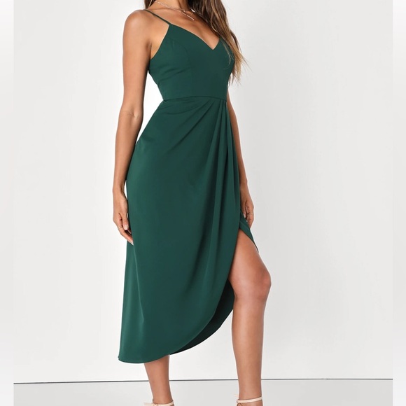 Reinette Dark Green Midi Dress - Picture 3 of 4